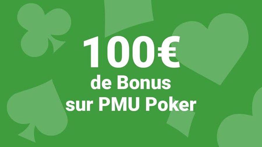 Exemple de bonus 100€ sur PMU Poker, offre de bienvenue casino ANJ