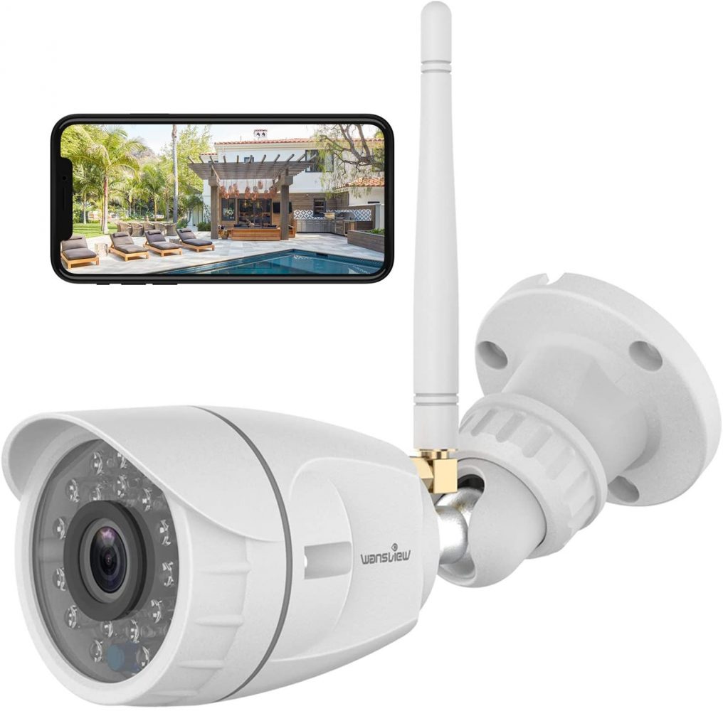 Caméra de Surveillance WiFi Wansview 1080P Caméra IP Extérieure Étanche avec Détection de Mouvement